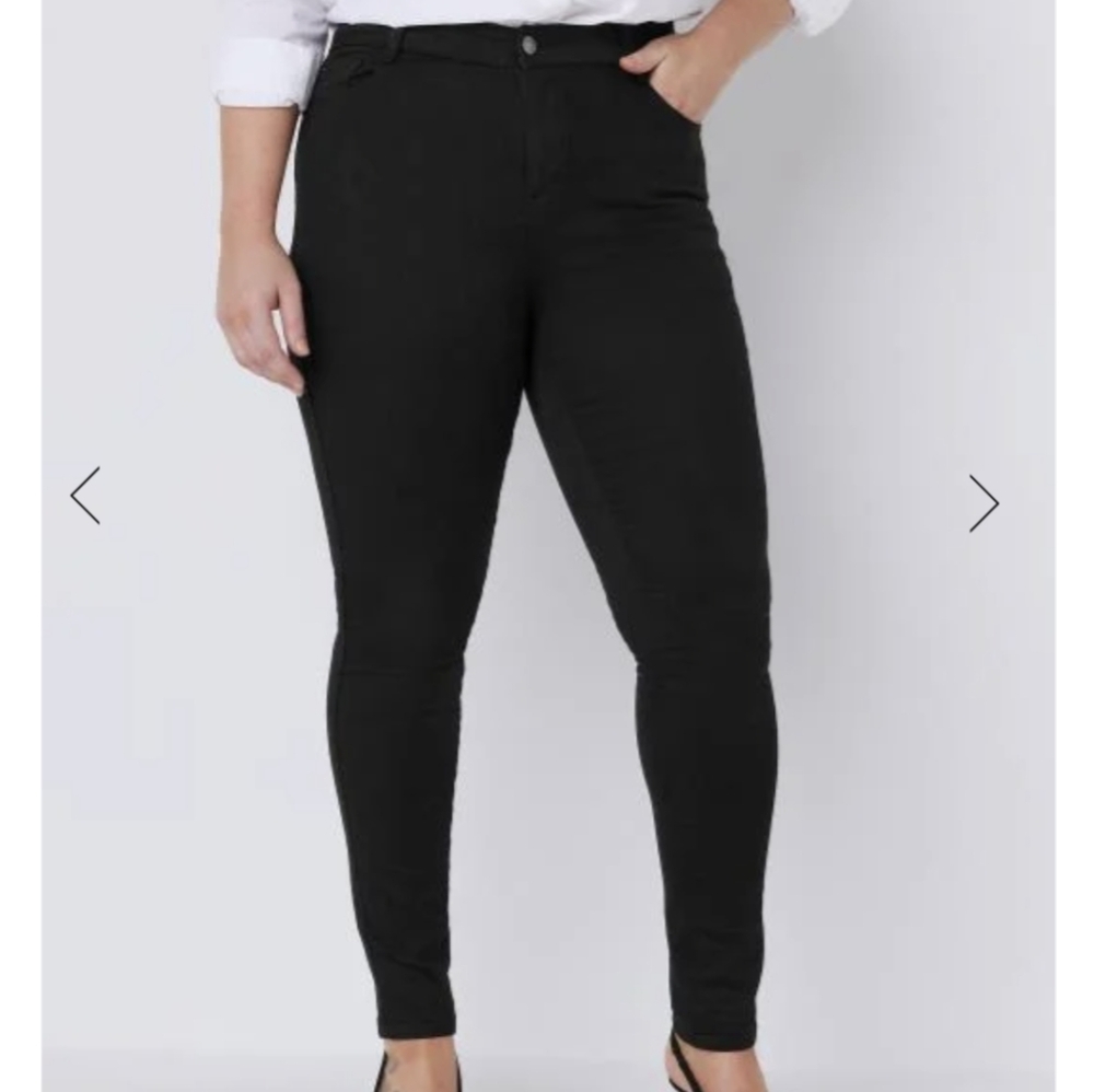 Evans Denim Shaper Black Skinny Jeans with Zip Ankles Size 16